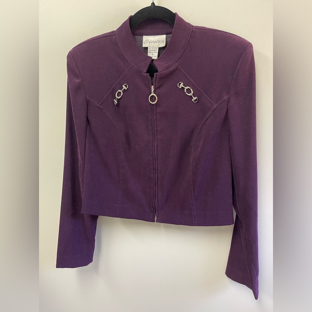 Ganto’s Women's Purple Short Zip Vintage Jacket